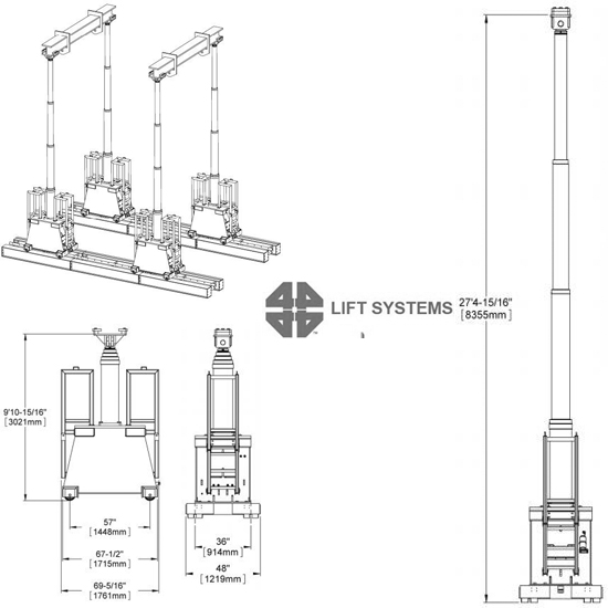 Plan du Portique hydraulique 22A/44A