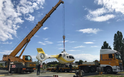 Transport exceptionnel d’un hélicoptère pour le CHU de Poitiers (86)