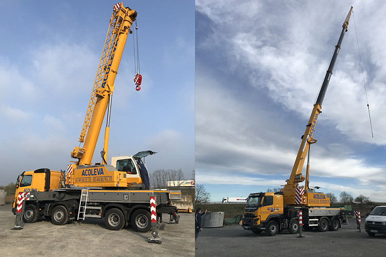 Une grue sur porteur Tadano